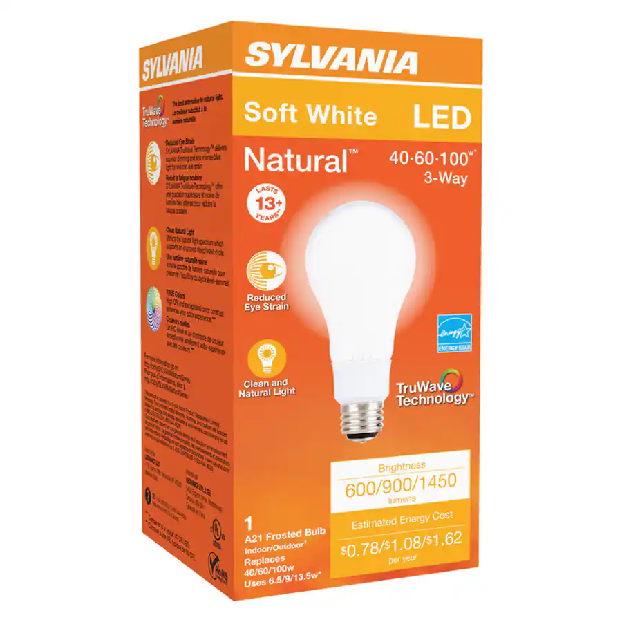 Sylvania Natural A21 E26 (Medium) LED Bulb Soft White 40/60/100 Watt ...