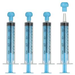 Unique Bargains - Feeding Syringes with Cap, Plastic Syringes for Liquid Pet Feeding Measuring Tool No Needle 10ml, (4pcs) - Blue