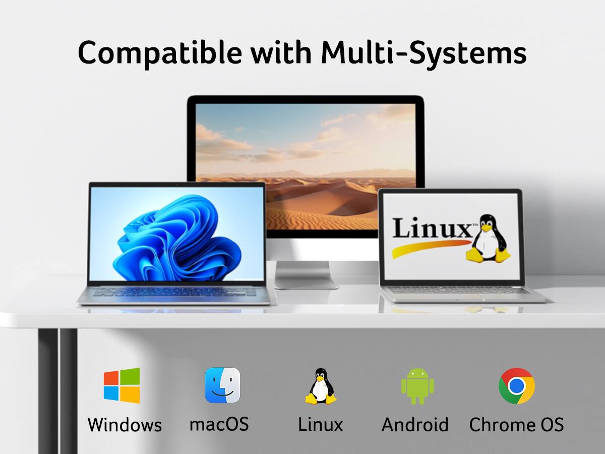 Compatible with Multi-Systems

Windows  
macOS  
Linux  
Android  
Chrome OS
