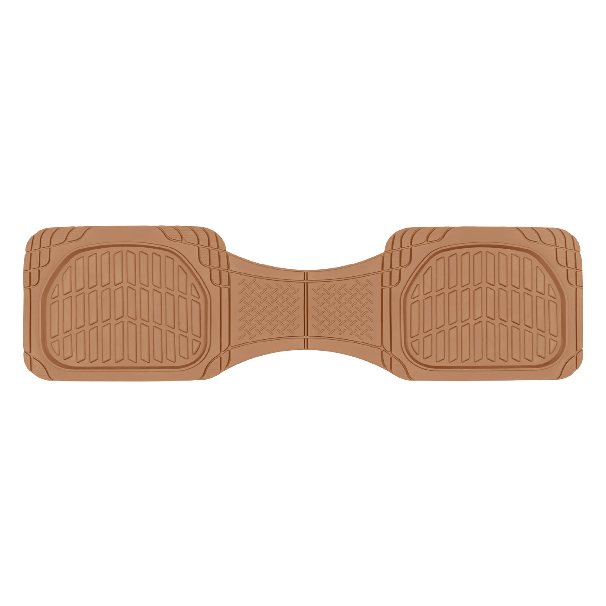 Front. Dazzling Pops - Flextough Deep Dish Rubber Floor Mat Liners Heavy Duty All weather Universal Fit Trim to fit Mats For Car - Beige 1 Piece.