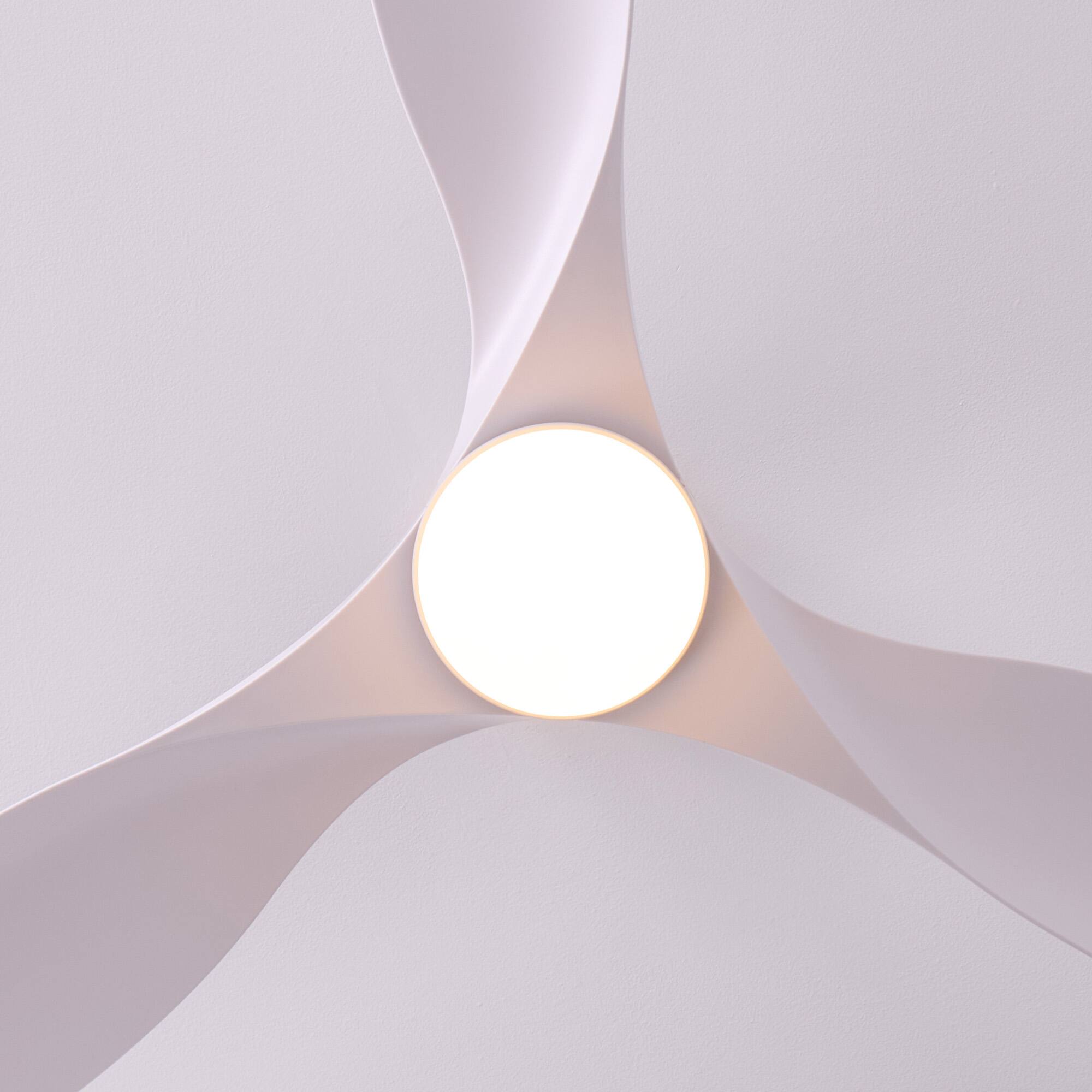 Alt View 7. Siljoy - 52 inch 3 Blade All White Cream Style Ceiling Fan with LED Light and Remote for Bedroom and Living Room - White.