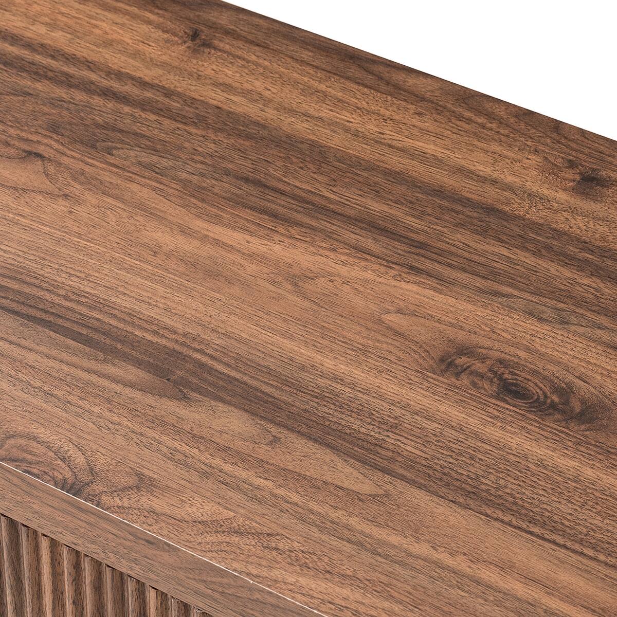 Back. Loheer - Loheer Wide Walnut Nightstand with Drawer and Open Compartment - Walnut.