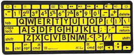 LogicKeyboard - Large Print Bluetooth Keyboard for Mac with High-Contrast Black-on-Yellow Keys - Black/Yellow