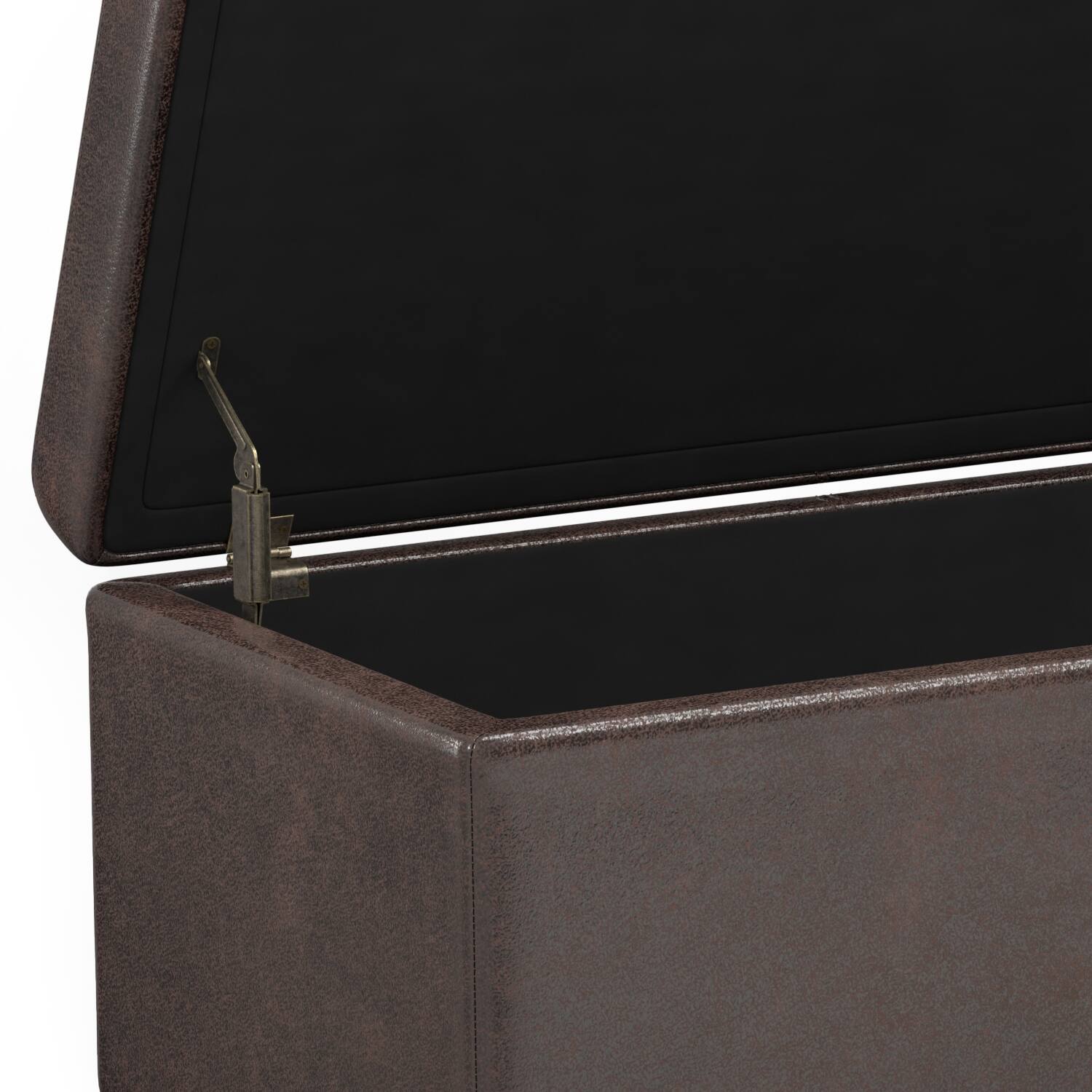 Alt View 13. Simpli Home - Avalon Extra Large Storage Ottoman Bench - Distressed Brown.
