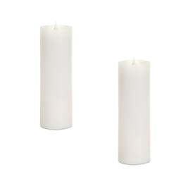BreeBe - Simplux Designer LED Candle with Moving Flame and Remote (Set of 2) - White