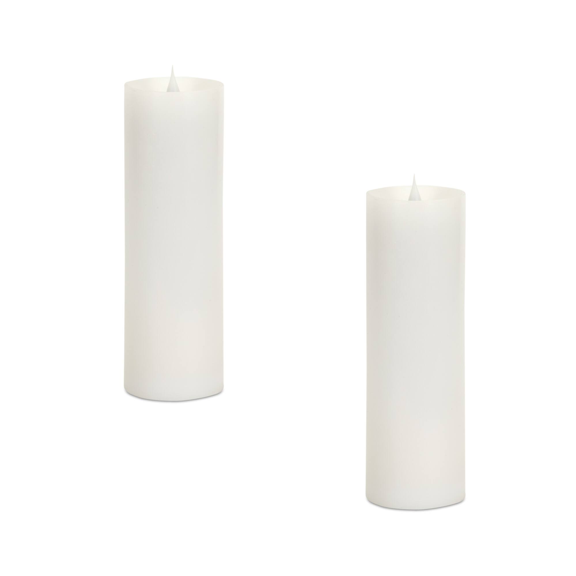 Front. BreeBe - Simplux Designer LED Candle with Moving Flame and Remote (Set of 2) - White.