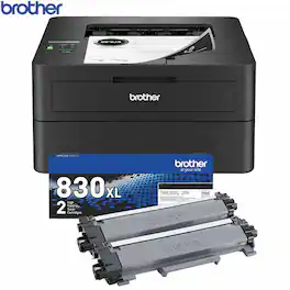 Brother - HLL2460DW Laser Printer and TN830XL 2-Pack Black High Yield Toner