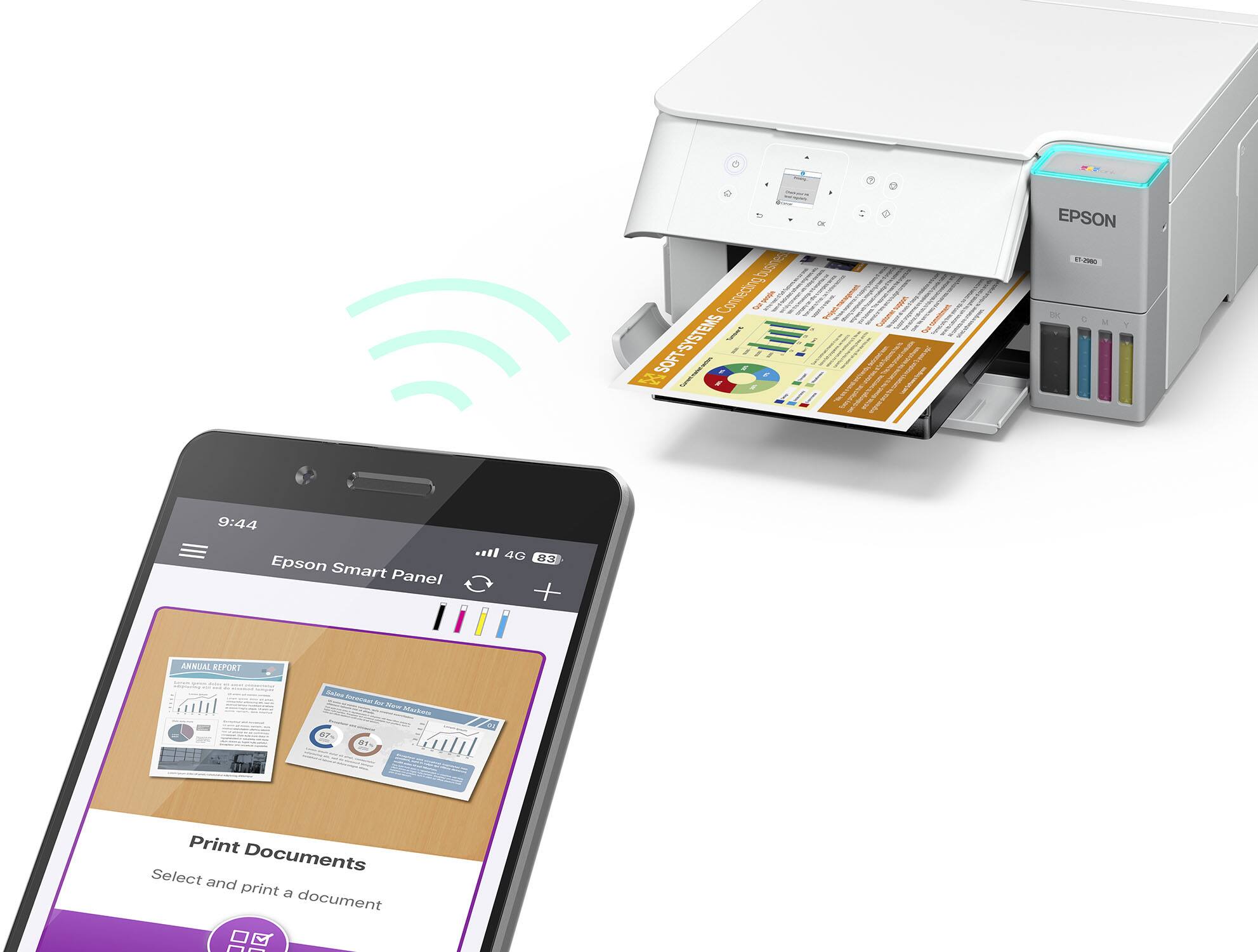 SOFT-SYSTEMS, EPSON, 9:44, Epson Smart Panel, Print Documents, Select and print a document