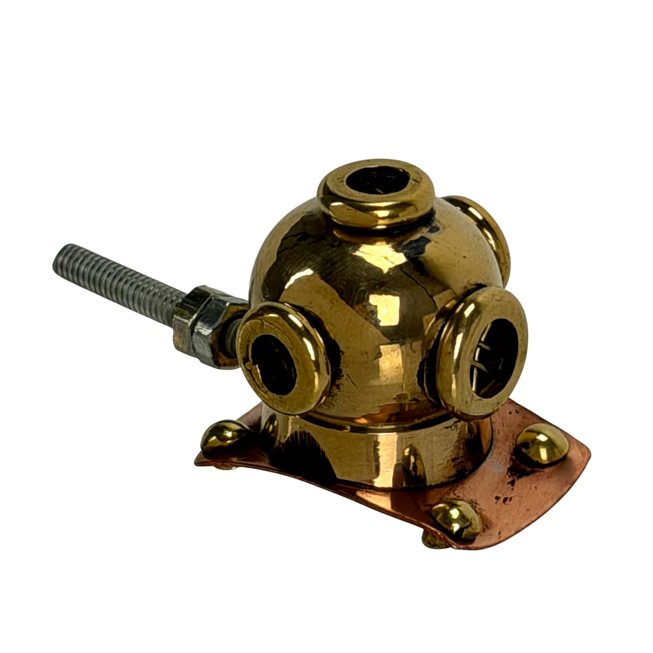 Alt View 1. Things2Die4 - Set of 4 Brass Diver Helmet Drawer Pulls Nautical Cabinet Knobs 1.25 In - Brass.