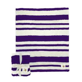 Logo Brands - Minnesota Vikings 50" x 60" Cable-Knit Throw Blanket - Multicolor