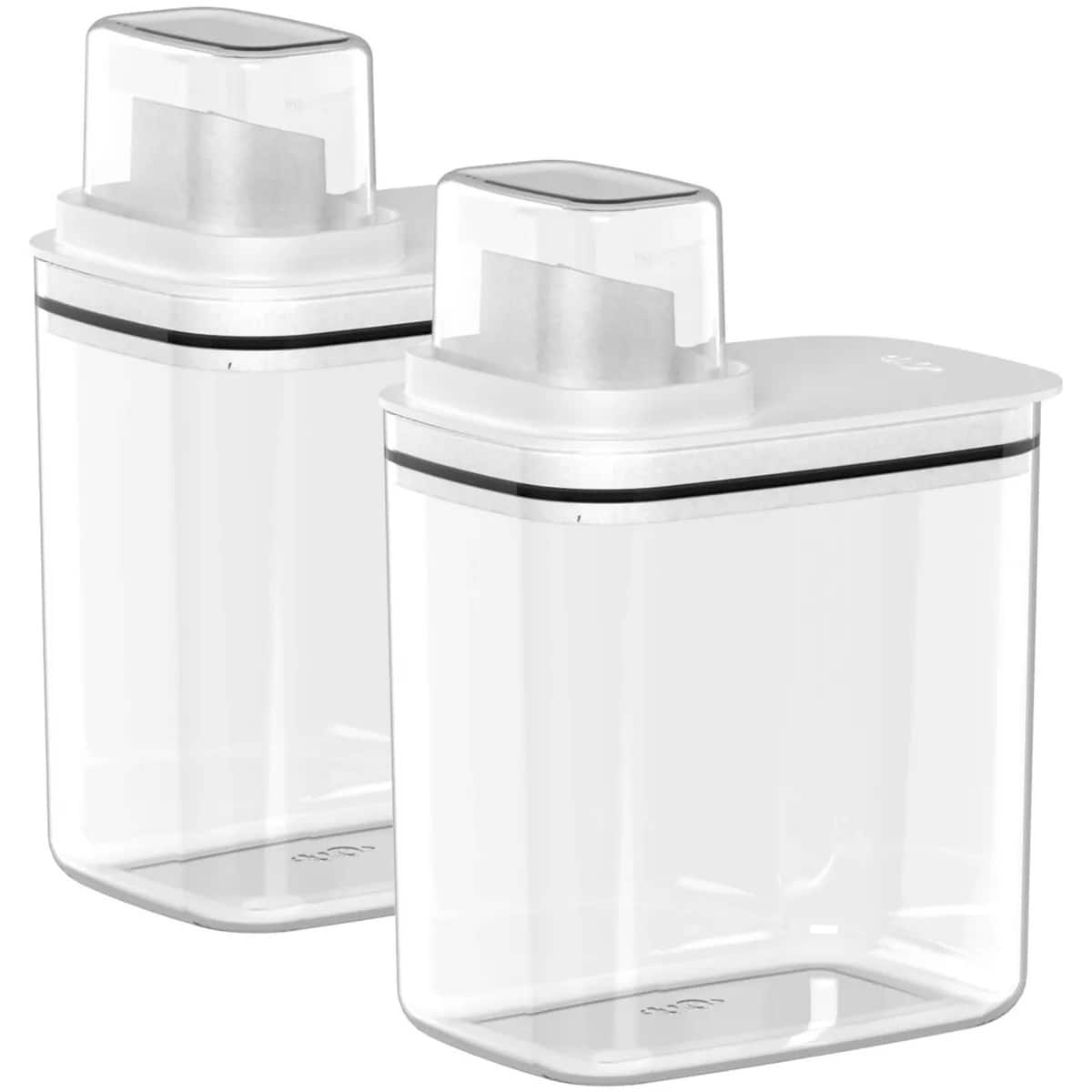 OU - Laundry Detergent Dispenser with Measuring Cap, Liquid Laundry Soap & Fabric Softener Dispenser - Clear