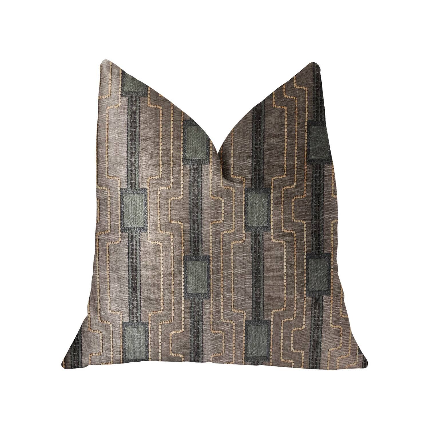 Front. Plutus Brands - Gusto Square Luxury Throw Pillow - Double sided 26" x 26" - Blue.