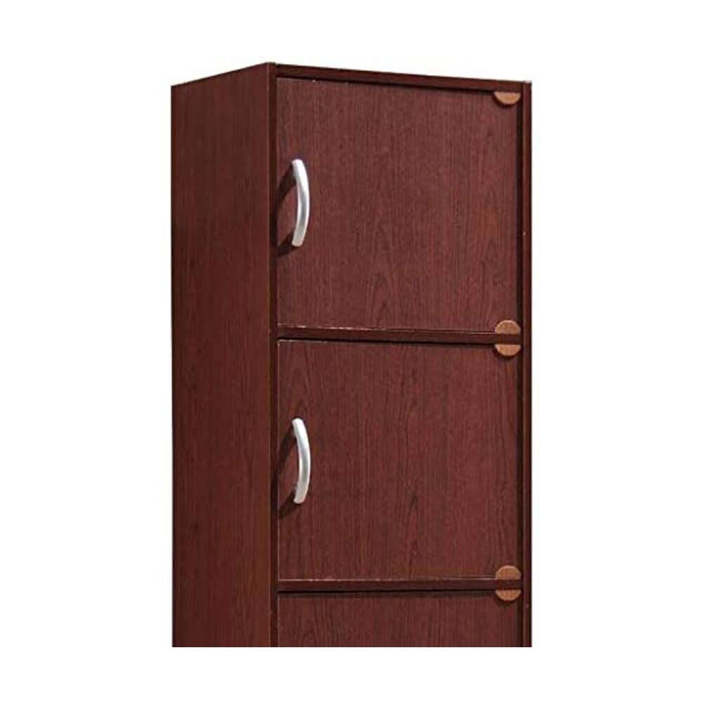Alt View 1. Hodedah - Hodedah 5 Shelf Home and Office Enclosed Organization Storage Cabinet, Mahogany - Mahogany.