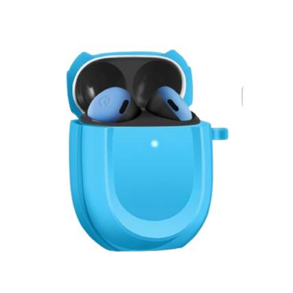 Front. Stock Preferred - Case Cover for Google Pixel Buds Pro (2022) Rugged Shield Protective Skin Cover Blue - Blue.