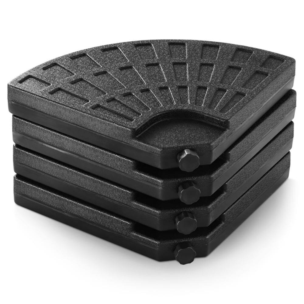 Back. Kadyn - Outdoor Umbrella Base 4 Pieces Round Cantilever Umbrella Base with Carry Handles for Garden Black - Black.