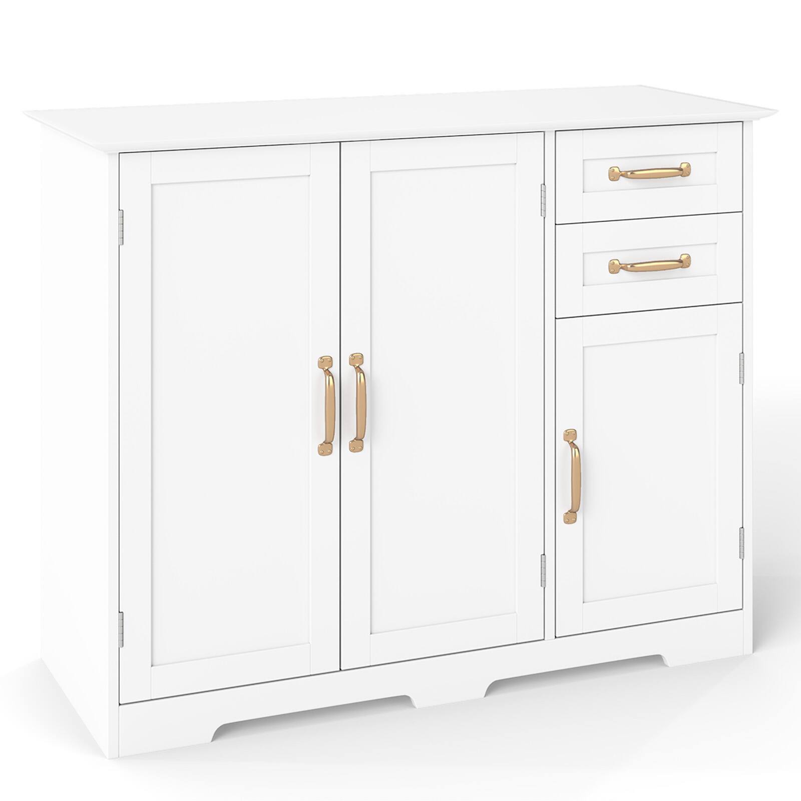 Alt View 9. Costway - Costway 40" Sideboard Buffet Cabinet Modern Kitchen Storage Organizer with 2 Drawers - White.