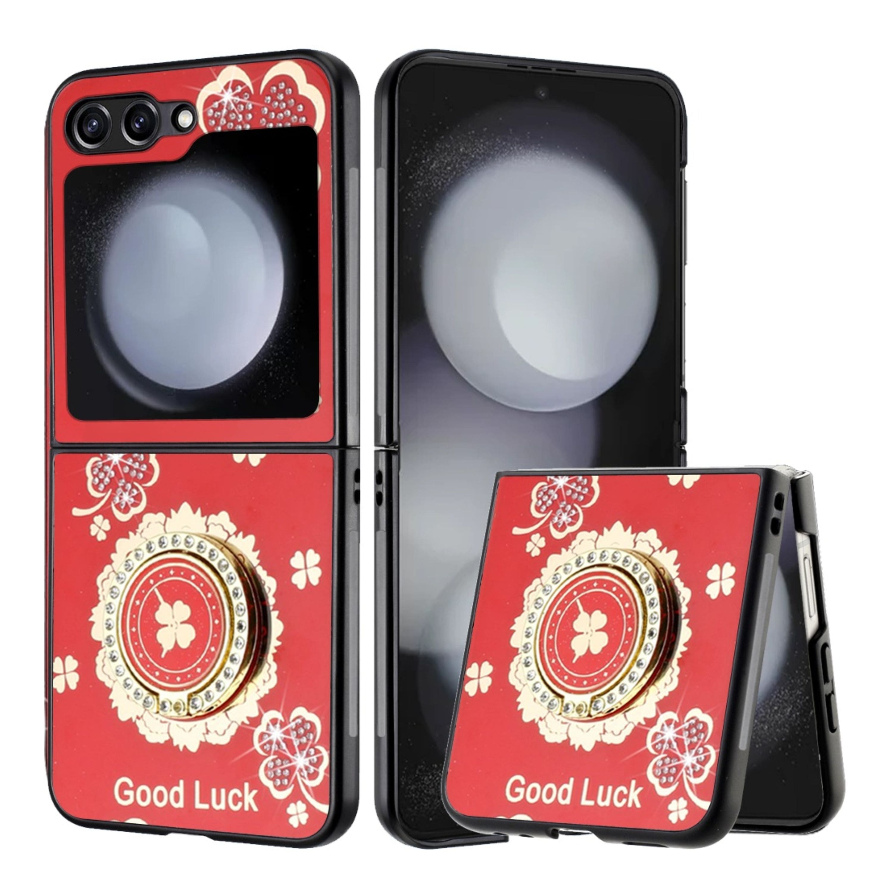 Kitcheniva - Diamond Glitter Charms Phone For Samsung Galaxy Z Flip 6 - Good Luck Floral Red price history on PriceWatchPro
