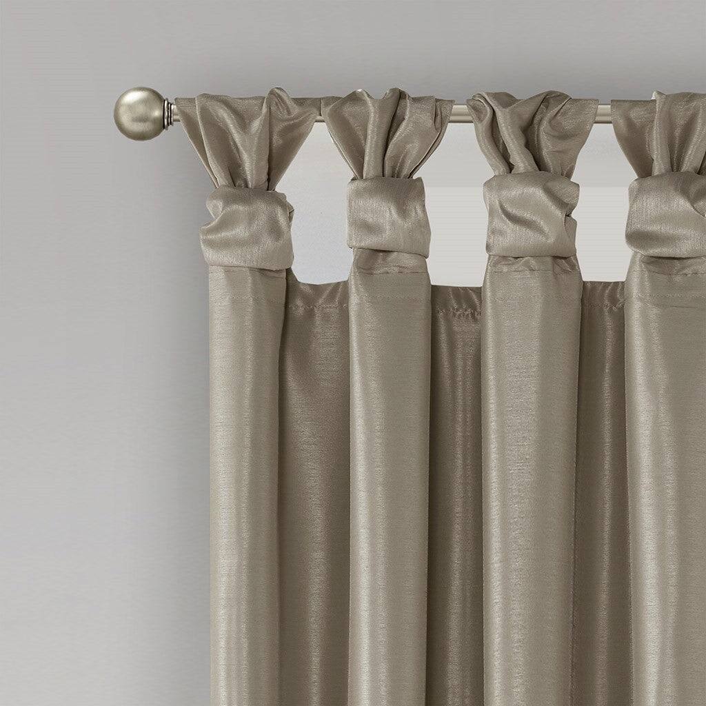 Alt View 8. BreeBe - Twist Tab Total Blackout Window Curtain Panel Pewter 50x95' Blackout - Pewter.