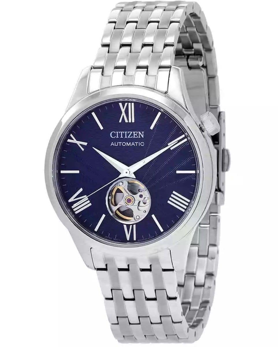 Citizen - Stainless Steel Open Heart Dial Automatic NH9130-84L Men's Watch - Blue