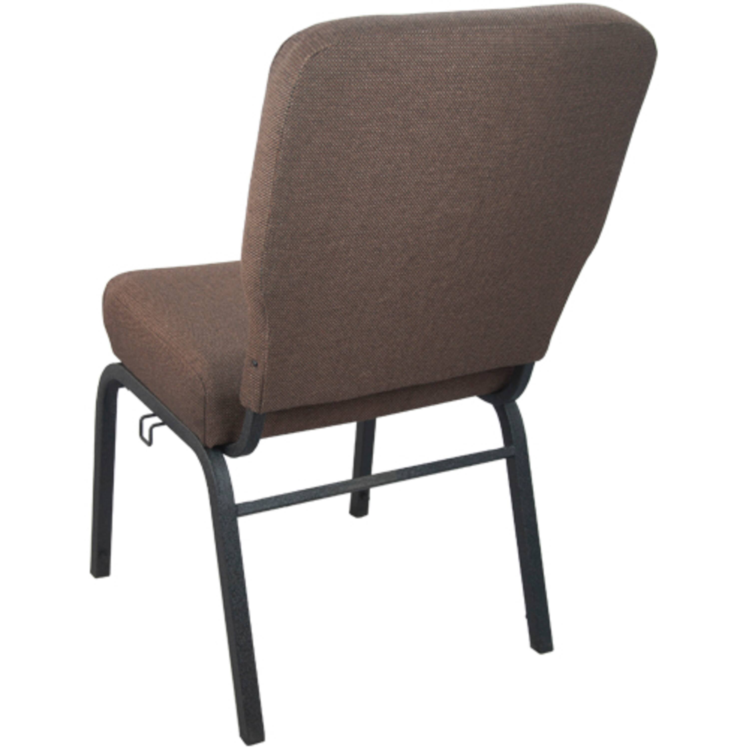 Alt View 1. Emma + Oliver - Signature Elite Church Chair - 20 in. Wide - Java Fabric/Black Frame.