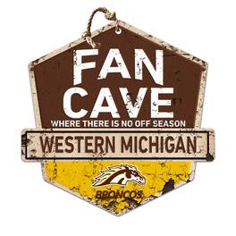 Jardine - Western Michigan Broncos 20'' x 20'' Fan Cave Badge Sign - Brown