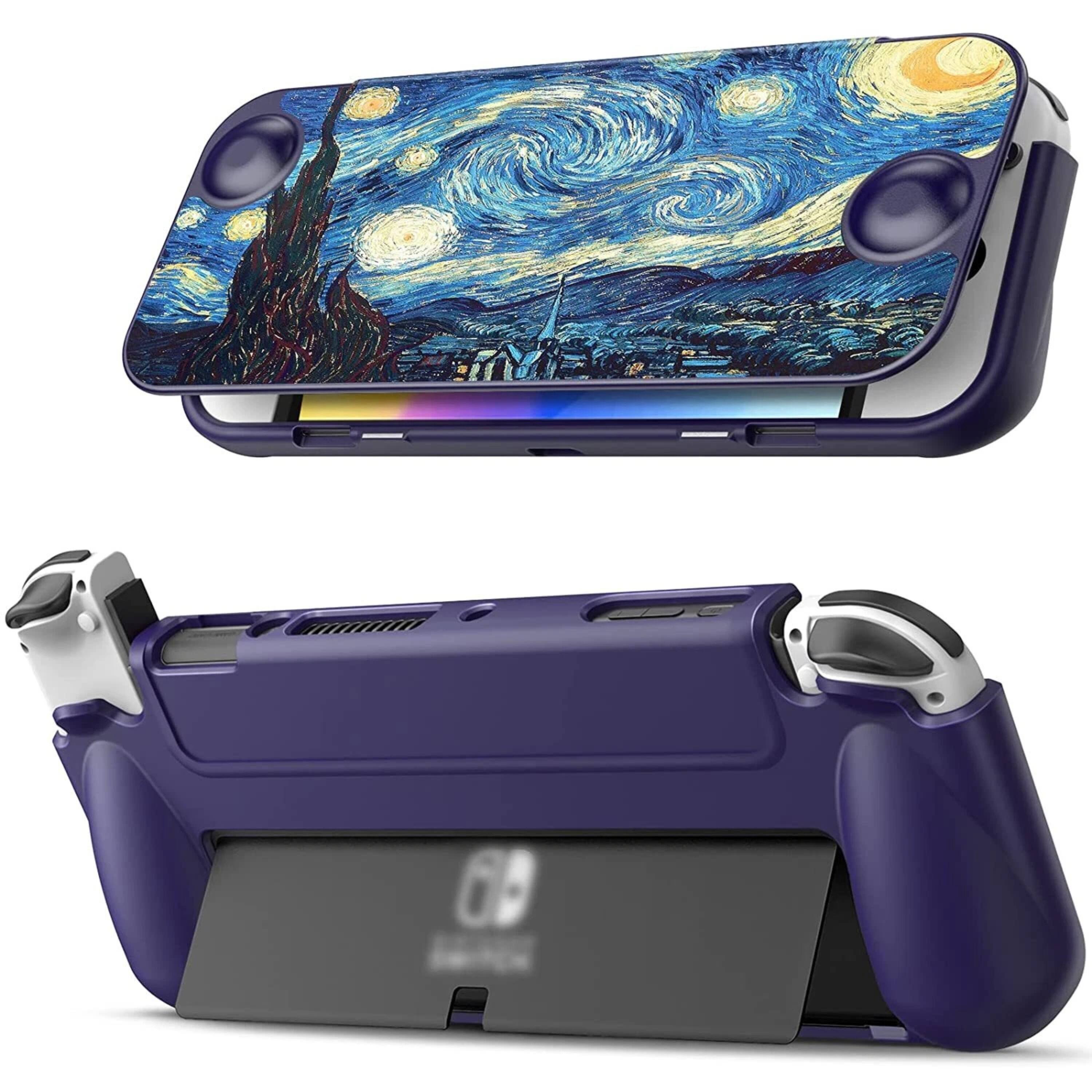 Front. Kitcheniva - Flip Case For Nintendo Switch OLED Model 2021 Slim Protective Soft TPU Shell Starry Night - Starry Night.