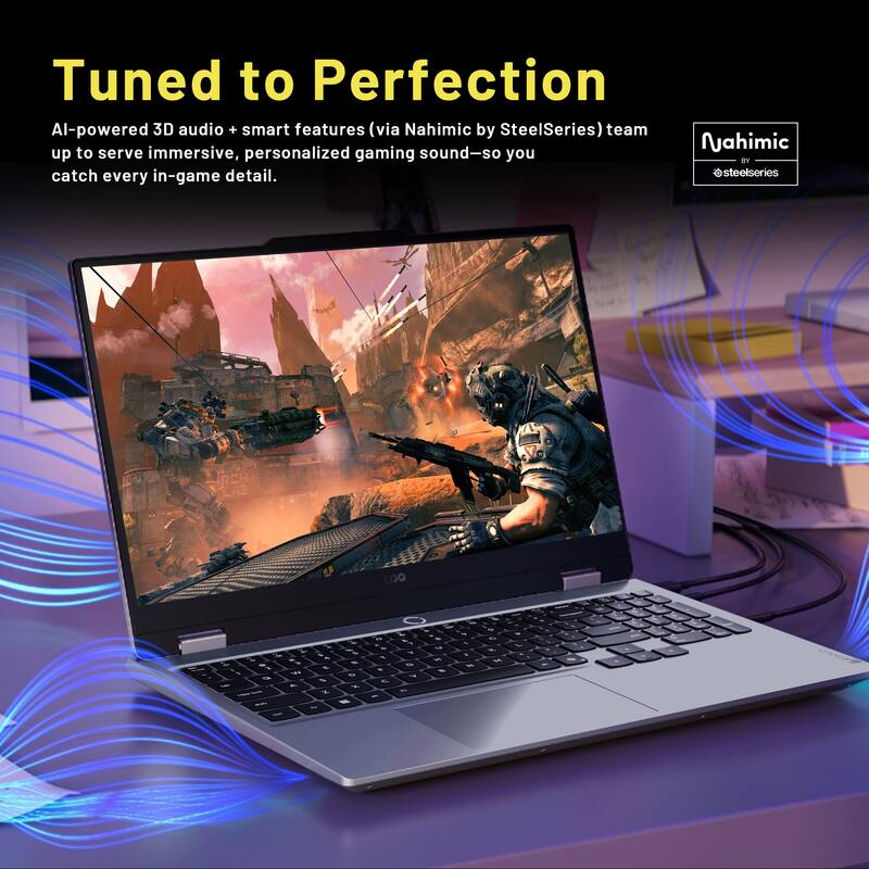 Tuned to Perfection  
AI-powered 3D audio + smart features (via Nahimic by SteelSeries) team up to serve immersive, personalized gaming sound—so you catch every in-game detail.