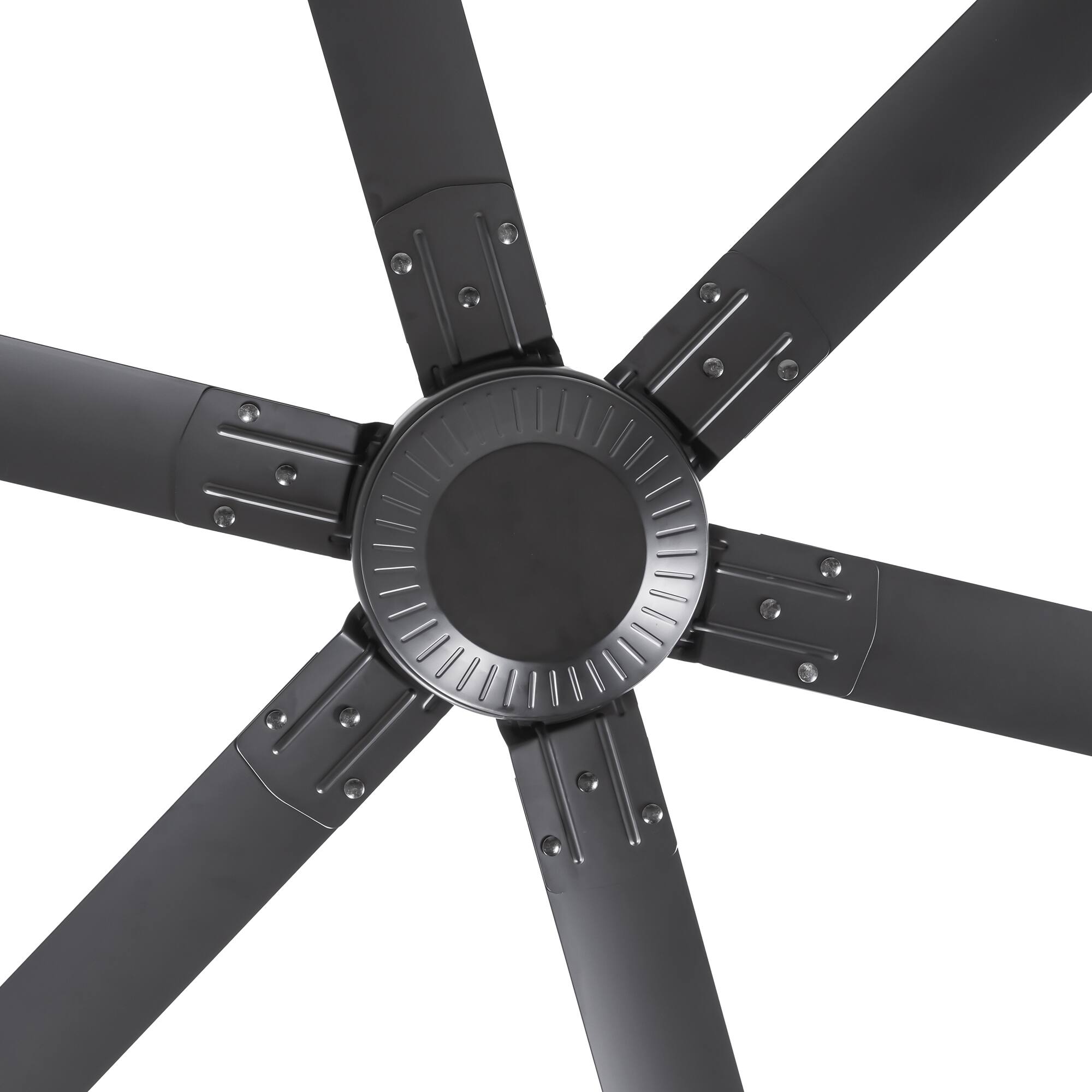 Alt View 4. Parrot Uncle - 120 Inch Industrial Aluminum 6 Blade DC Motor Large HVLS Ceiling Fan No Light - Black.