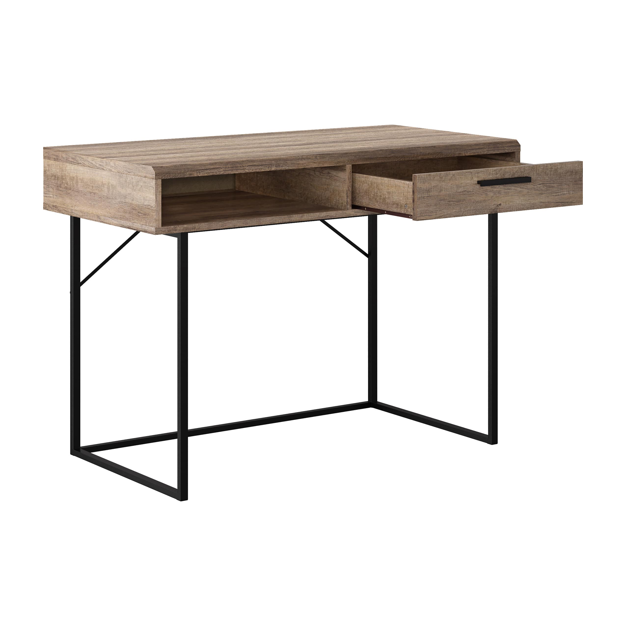 CorLiving – Fort Worth Wood Grain Finish Desk with Storage and drawer – Brown Sansujyuku sansujyuku.com