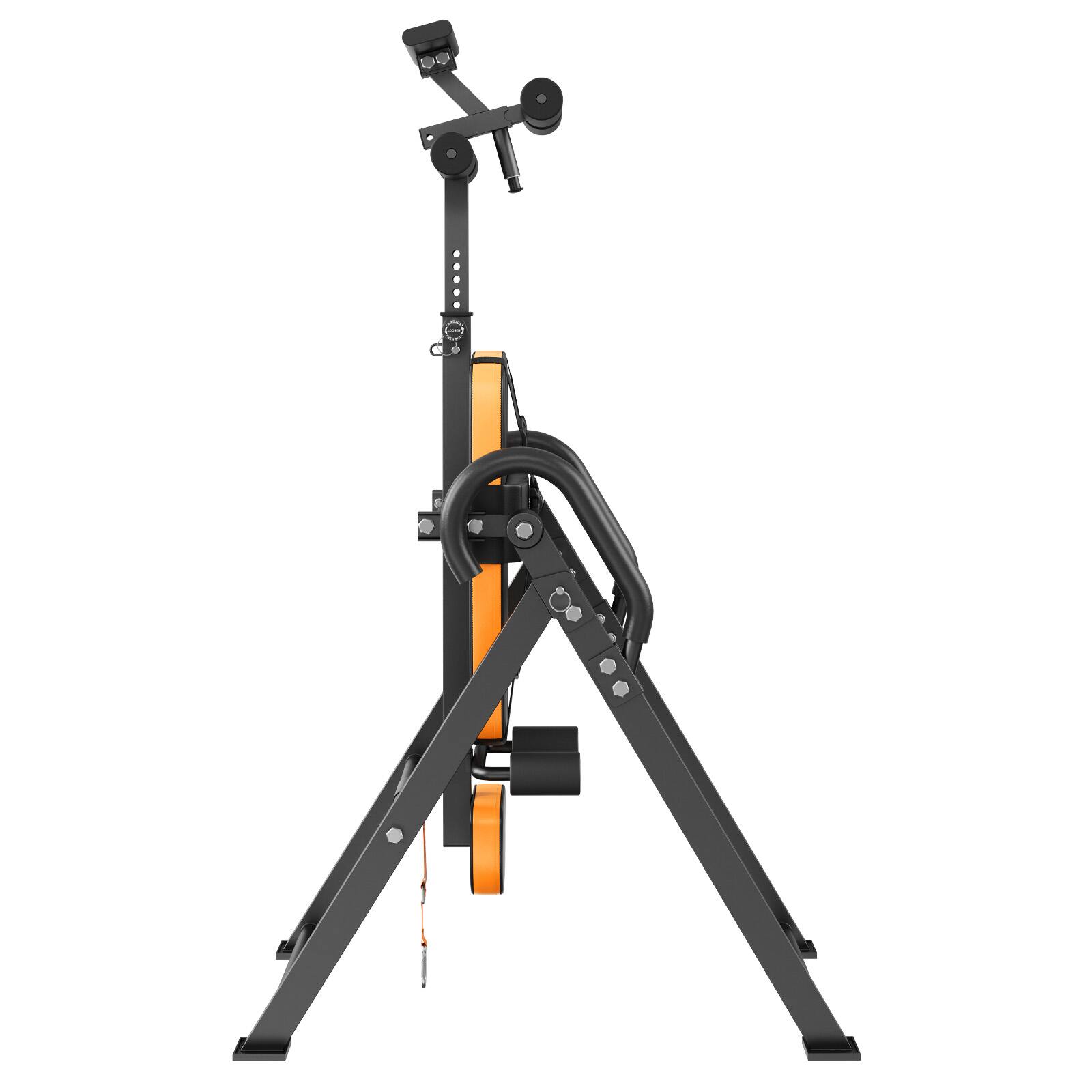 Alt View 5. VEVOR - Inversion Table, 300lbs Capacity Heavy Duty Inversion Table, Decompression Back Stretcher Machine - Orange, black.