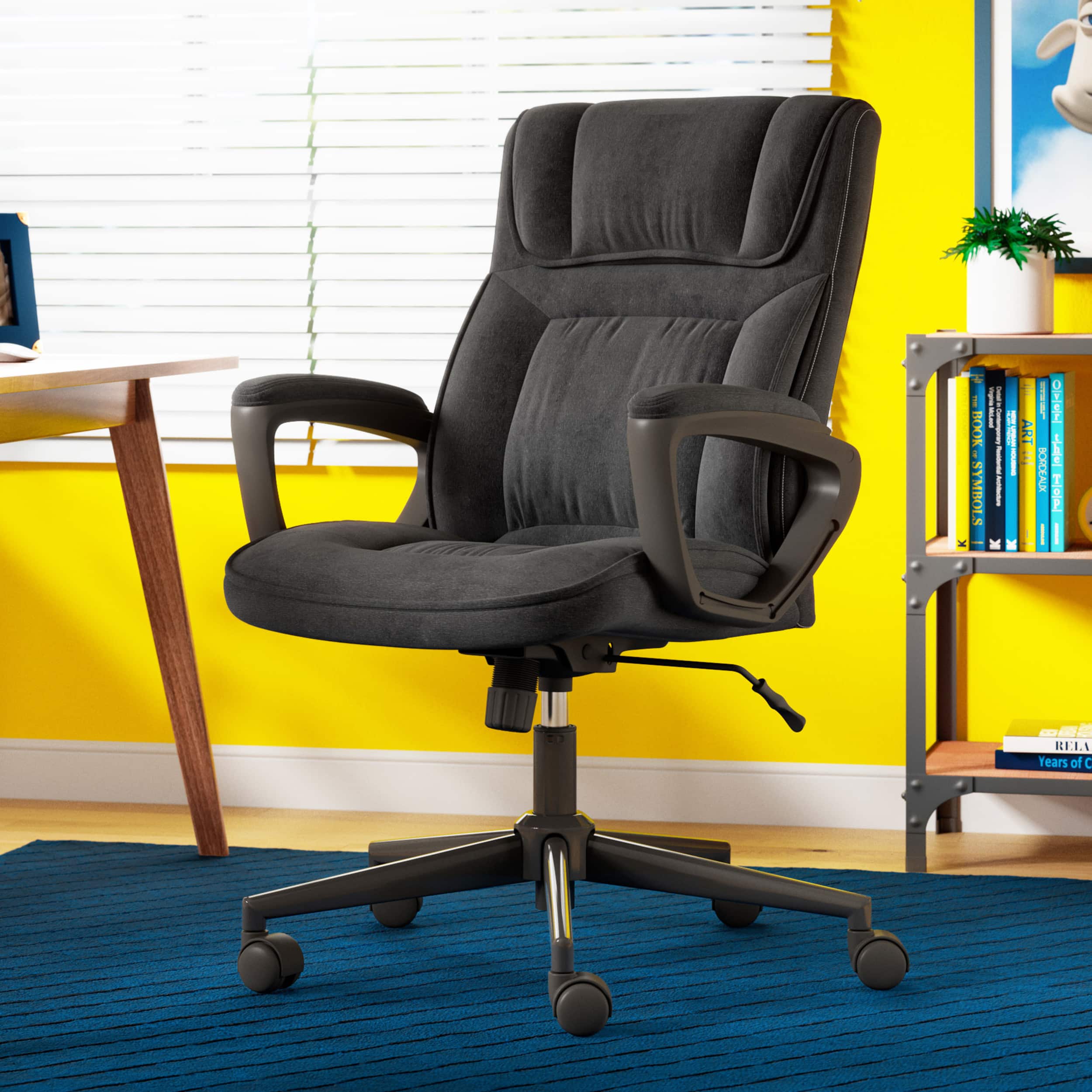 Alt View 20. Serta - Hannah Upholstered Executive Office Chair with Headrest Pillow - Charcoal Gray.