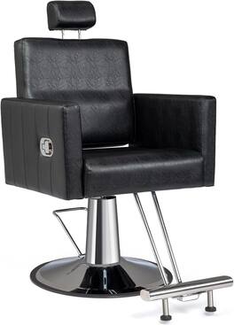 Winado - Hydraulic Beauty Salon Chair 135 Degree Reclining Barber Chair with Removable Headrest for Spa Shampoo Facial Threading - Black