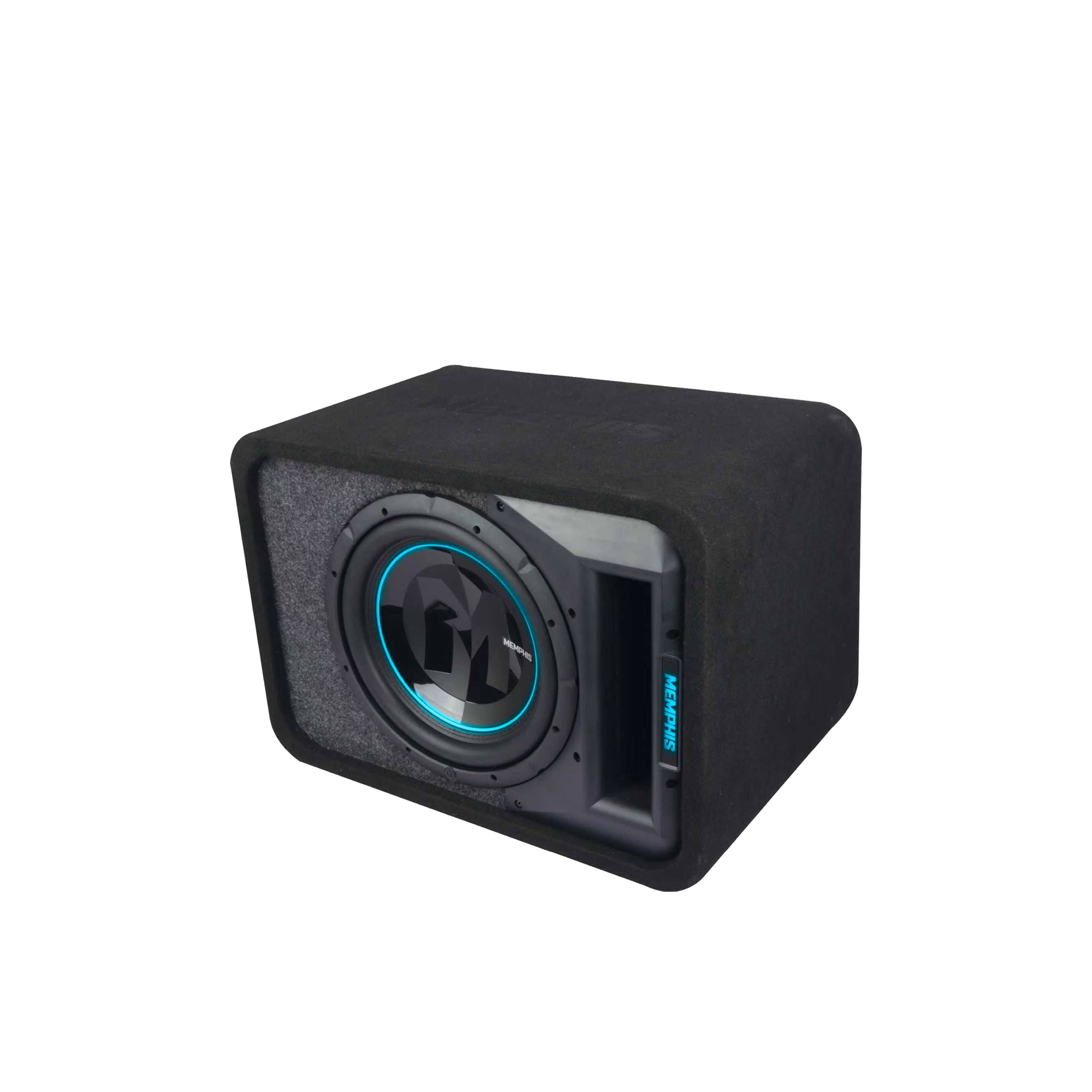 Alt View 1. Memphis Car Audio - Memphis Audio PRXE12SFT - PRX Single 12" Loaded 1 OR 2 Ohm Enclosure with RGB LEDs - Black/Gray.