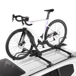 VEVOR - Roof Bike Rack, 33 lbs Capacity, Foldable Upright Roof Mount Bicycle Rack with Locking Systems & Adjustable Arm - Black;Silver