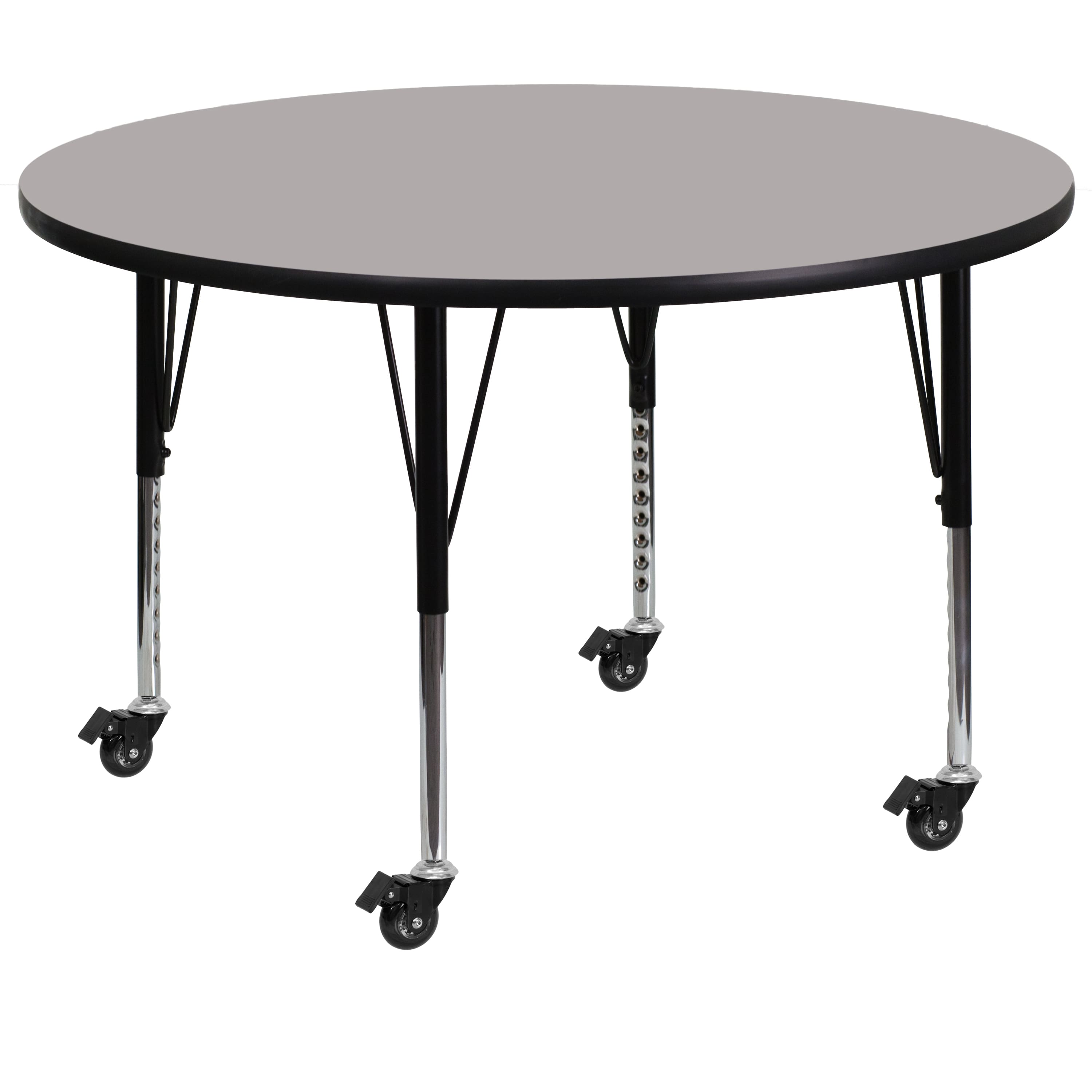 Flash Furniture - Wren Mobile 48'' Round Grey HP Laminate Activity Table - Height Adjustable Short Legs - Gray price history on PriceWatchPro