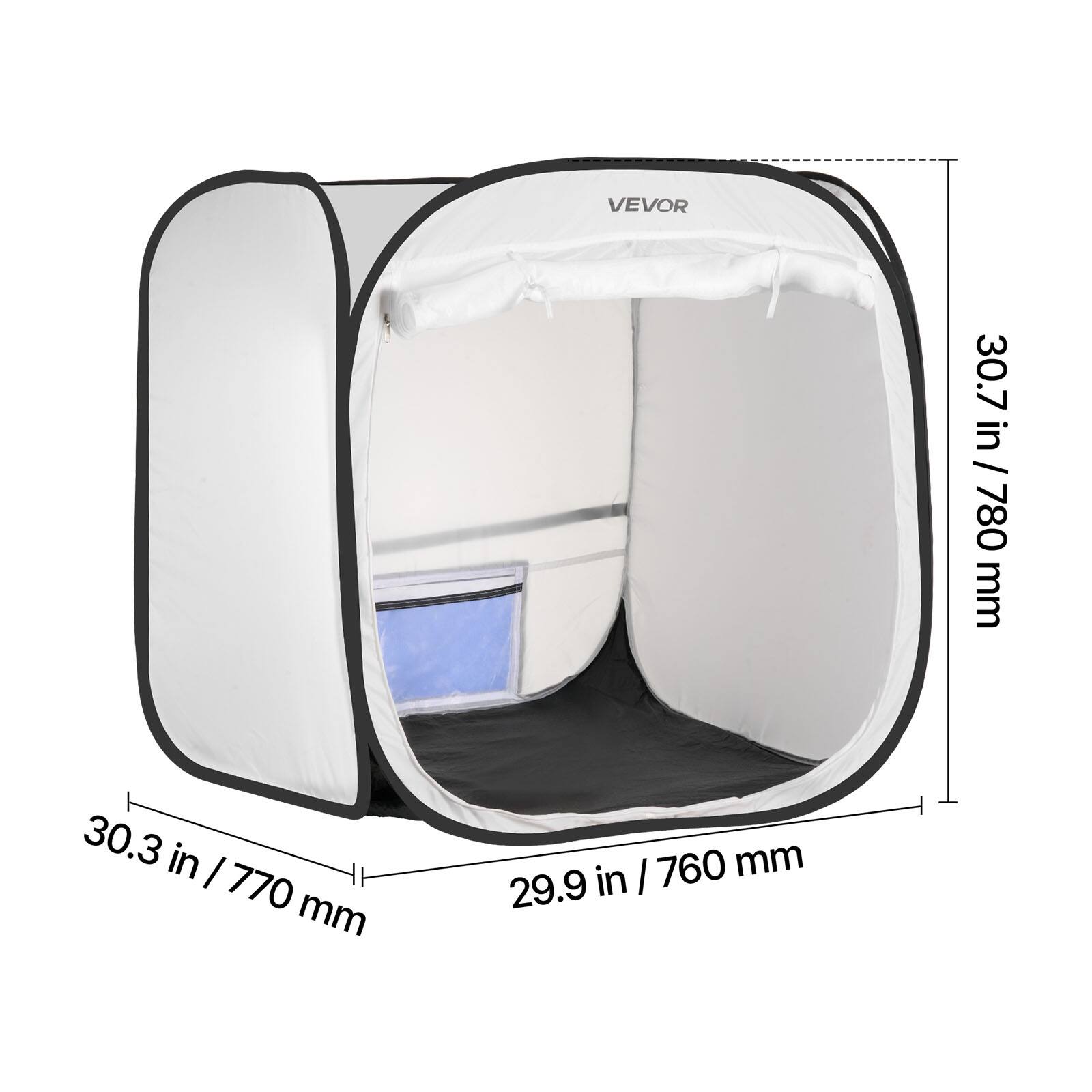 VEVOR  
30.7 in / 780 mm  
30.3 in / 770 mm  
29.9 in / 760 mm