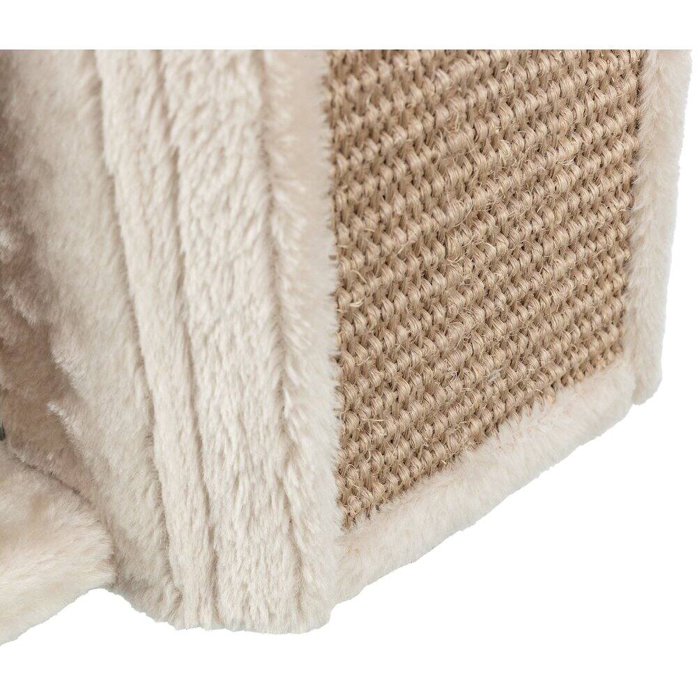 Alt View 3. TRIXIE - Wall Mounted Corner Sisal Scratching Board and Jute Post, Vertical Cat Scratcher - Beige.