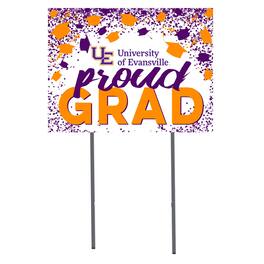 Jardine - Evansville Purple Aces 18" x 24" Proud Grad Yard Sign - White