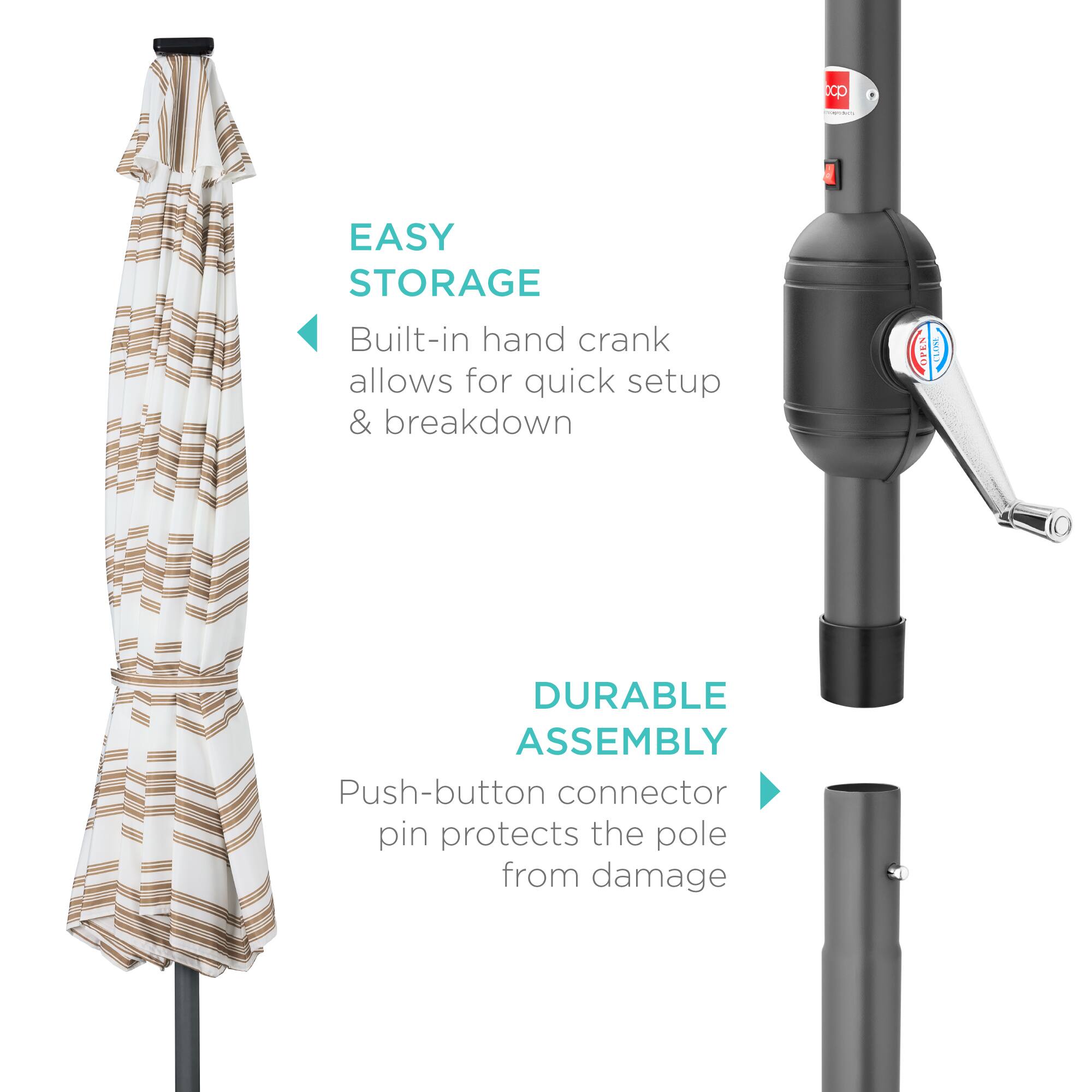 cp | - EASY STORAGE: Built-in hand crank allows for quick setup & breakdown. RIFEN 1TIME DURABLE ASSEMBLY: Push-button connector pin protects the pole from damage.