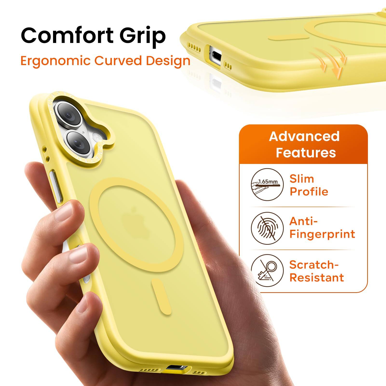 Comfort Grip  
Ergonomic Curved Design  

Advanced Features  
1.65mm Slim Profile  
Anti-Fingerprint  
Scratch-Resistant