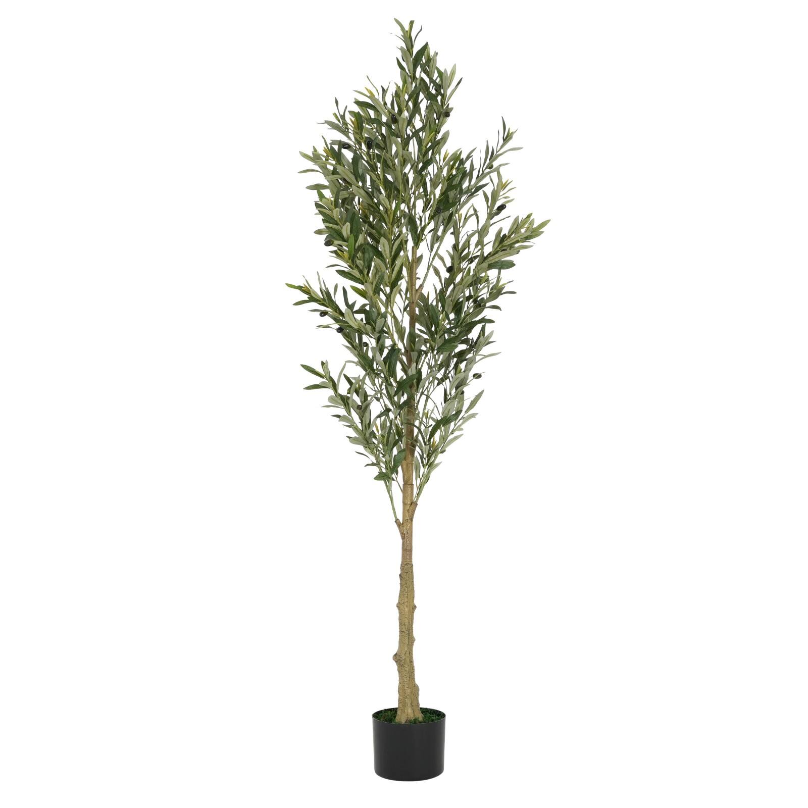 Alt View 8. Glintex - 6' Artificial Olive Tree with Pot - Green.