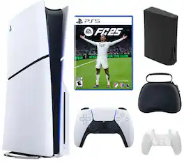 PS5 PlayStation 5 Slim Disc Bundle with FC 25 Game & Accessories - PlayStation 5