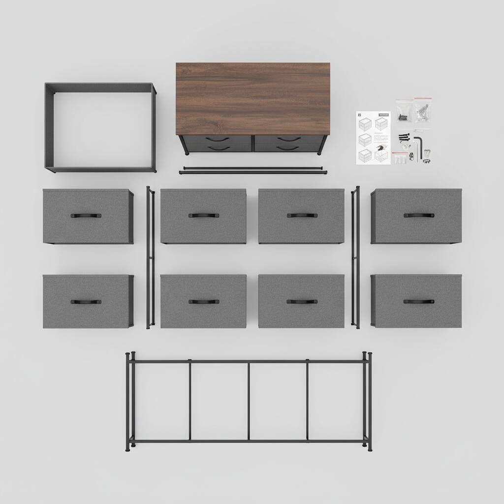 Alt View 1. AOITUN - 8-Drawer Fabric Storage Dresser Gray - Ideal Dorm Room Dresser Storage, Bedroom Organizer with Drawers - Gray.