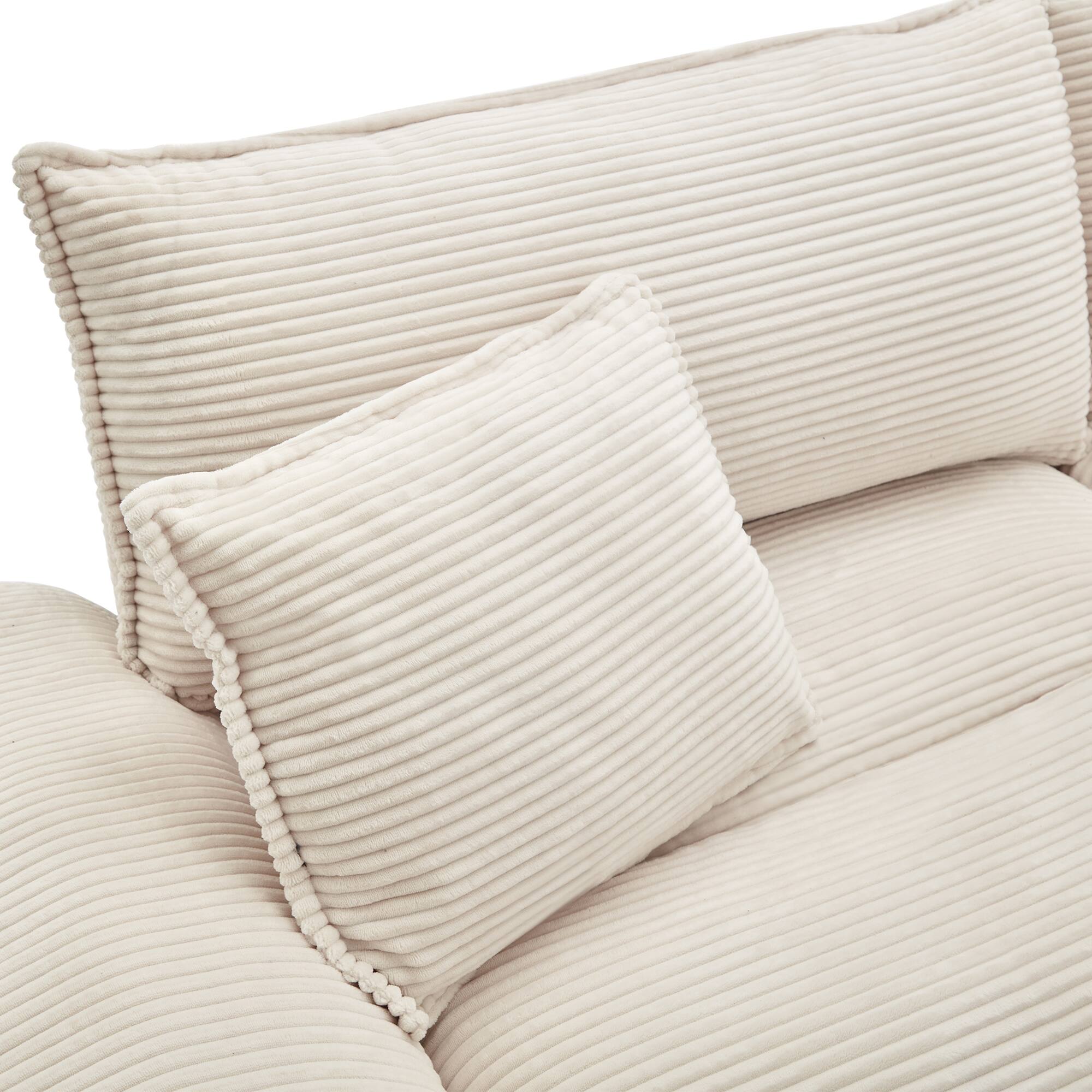 Alt View 6. APRILSOUL - Corduroy Sofa Sleeper Couch Loveseat Pillows Comfy Deep Seat Sofa Bedroom Living Room Apartment Office Dorm Beige - Beige.