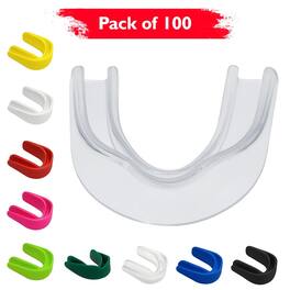 Amber Sporting Goods - Breathable Boil & Bite MMA Mouth Guard for Boxing & Wrestling, Super Tough Combat Mouthpiece – (Pack of 100) - Clear