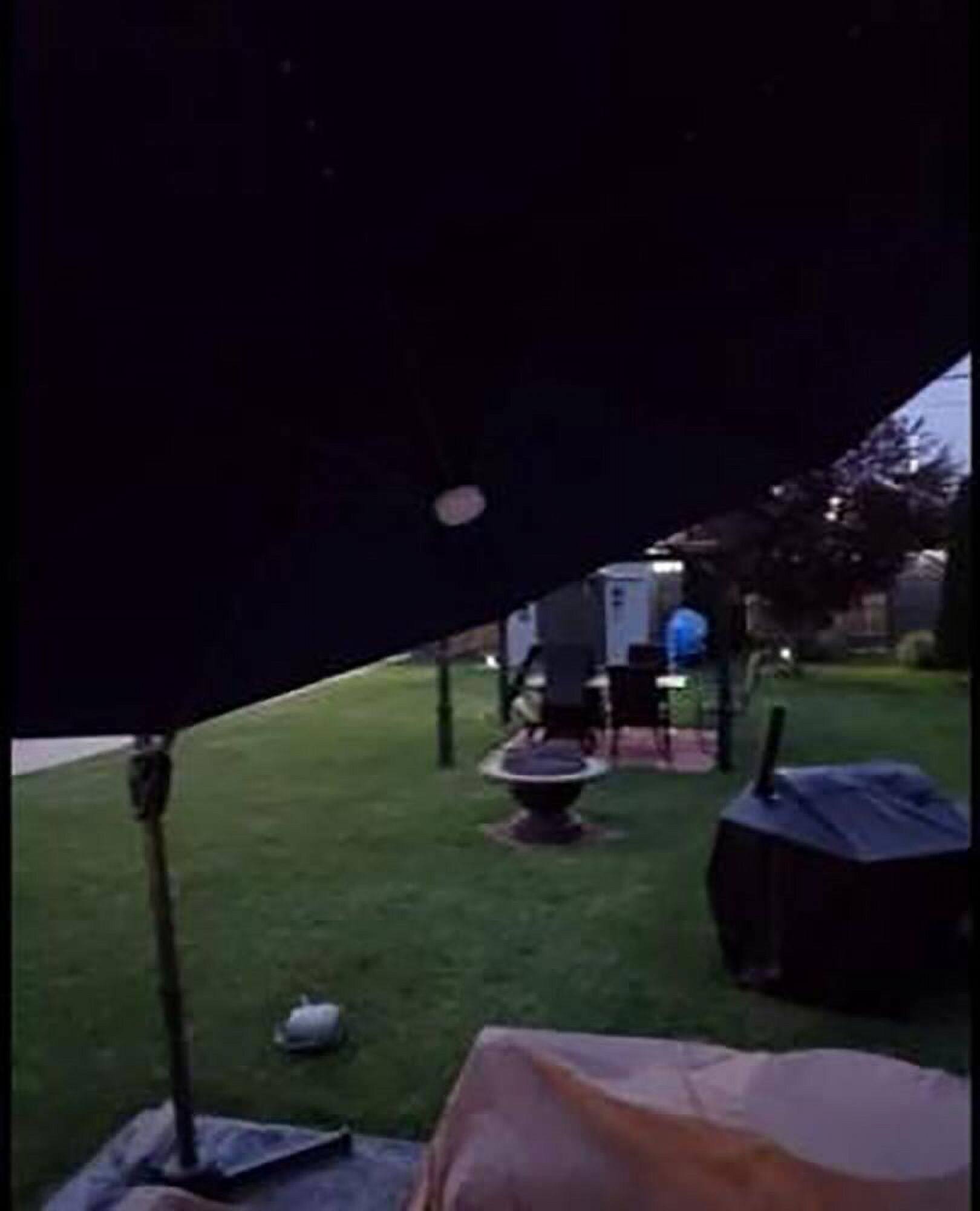 Alt View 5. Kadyn - Outdoor Garden Umbrella,Market Umbrella,10 Feet Solar Offset Hanging Umbrella with 40 Lamp Beads and Solar Panel-Gray.