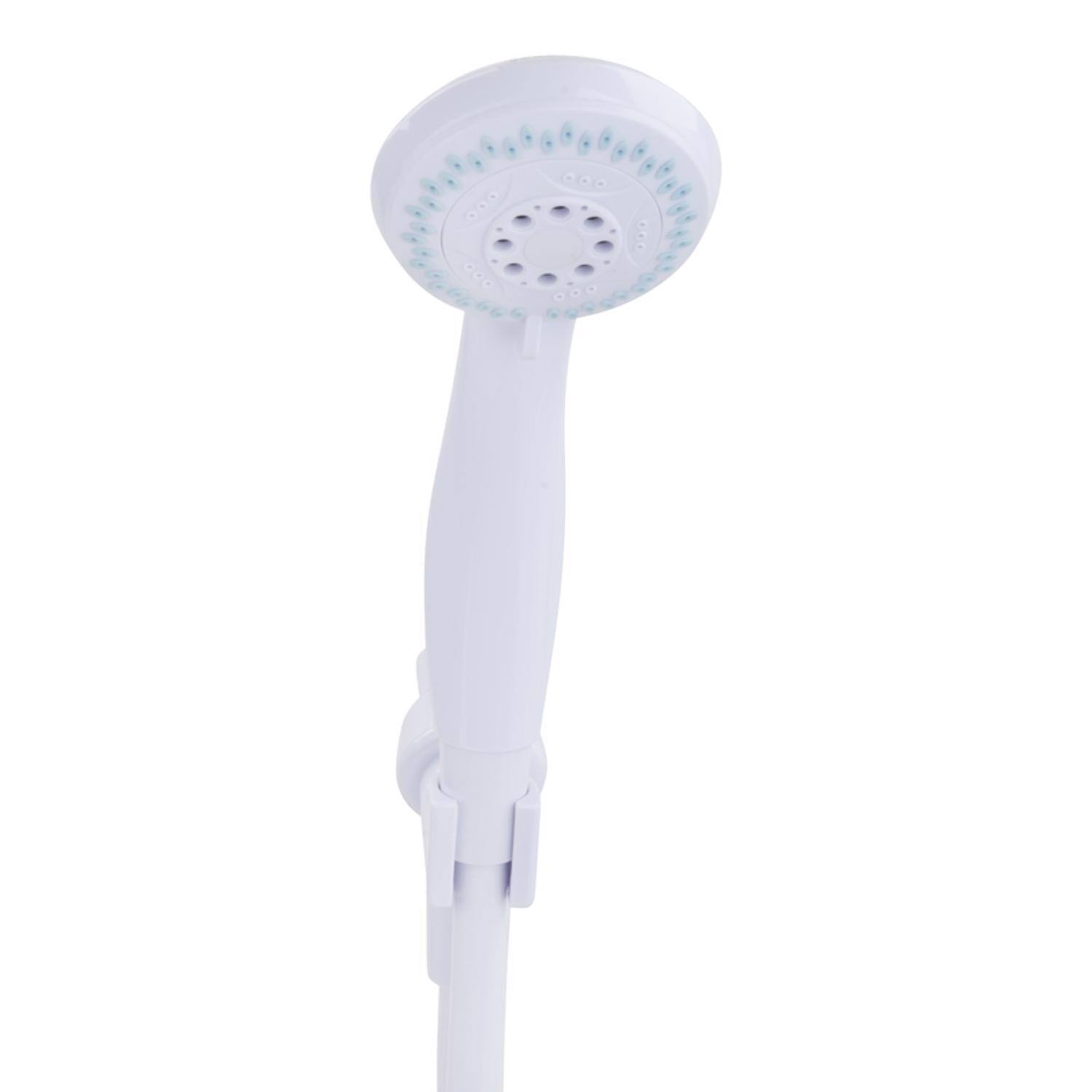 Angle. OAKBROOK - OakBrook White PVC 3 settings Handheld Showerhead 1.8 gpm - White.