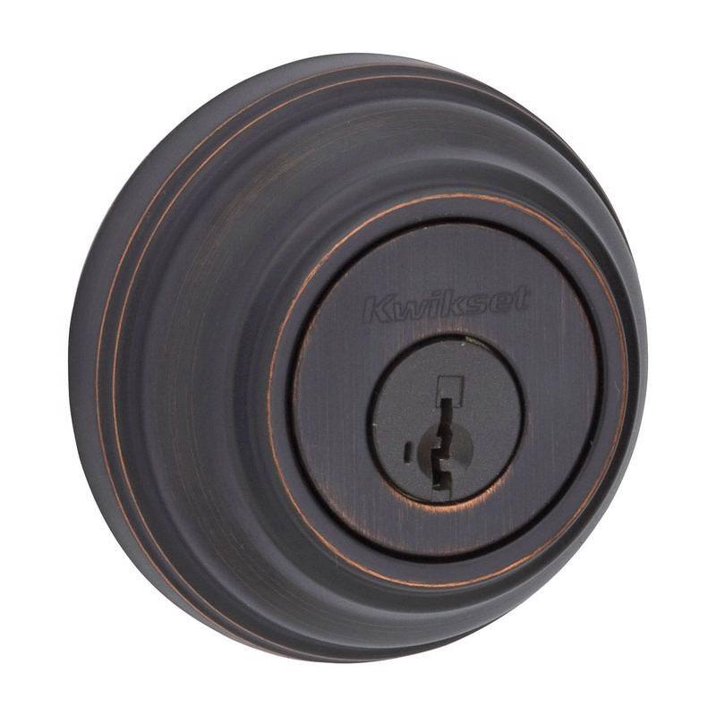Angle. Kwikset - Kwikset SmartKey Venetian Bronze Metal Deadbolt.