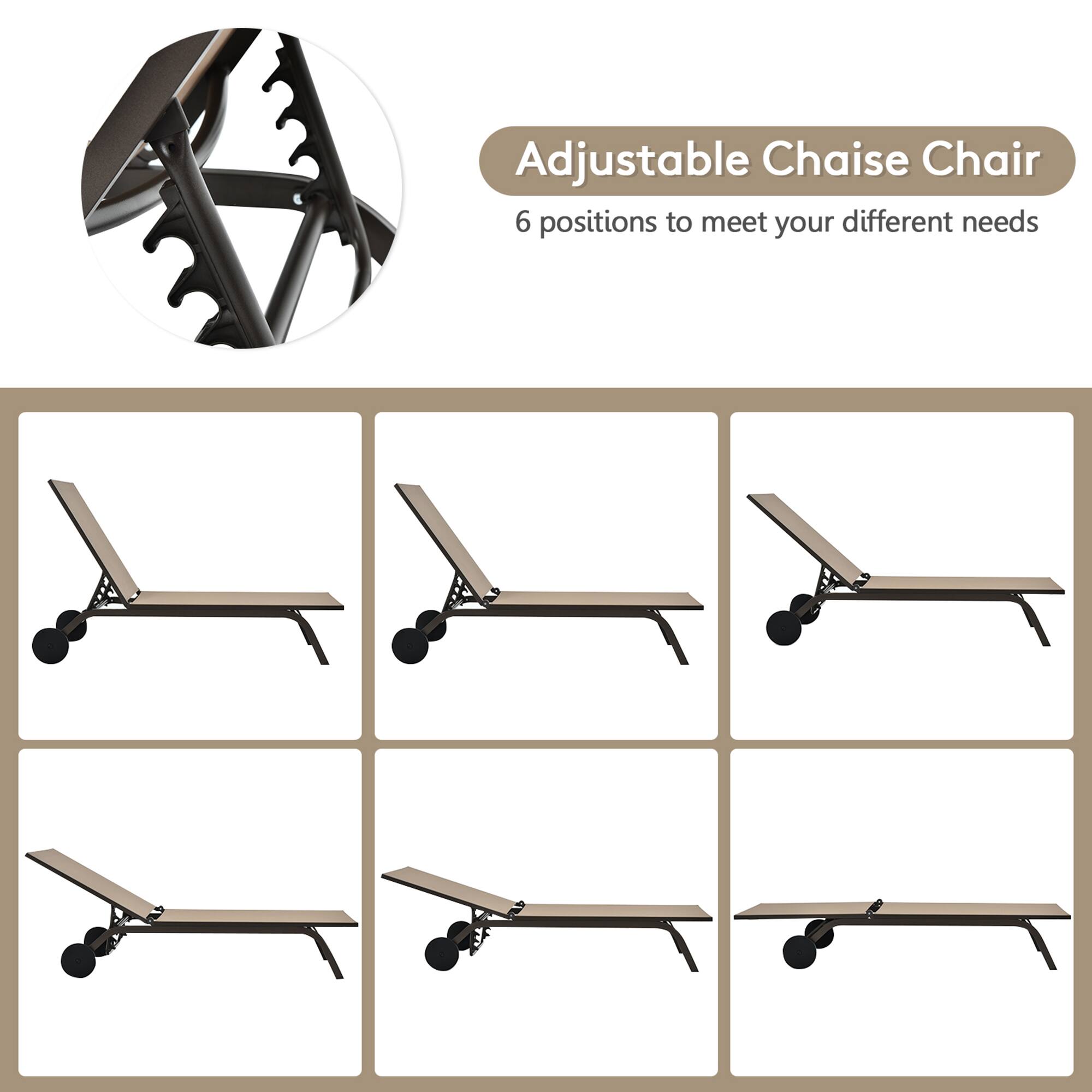 Adjustable Chaise Chair
6 positions to meet your different needs
