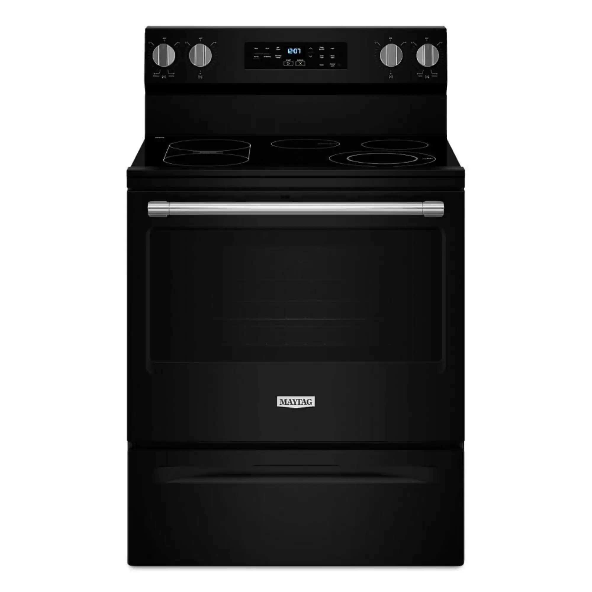 Maytag - 30-Inch Wide Electric Range With No Preheat Air Fry and Air Baking - 5.3 cu. ft - Black